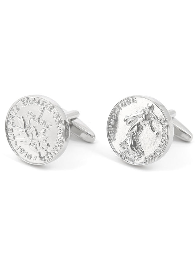 Coin cufflinks Franc