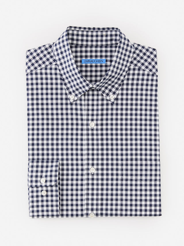 Navy/White Gingham Collis Classic Fit Shirt | Men's Shirts | J.McLaughlin