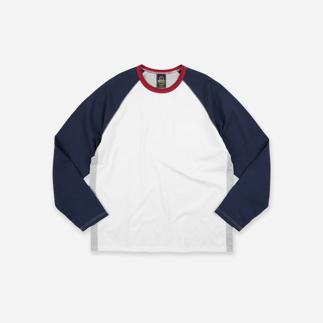 COLOUR BLOCK RAGLAN T-SHIRT - WHITE