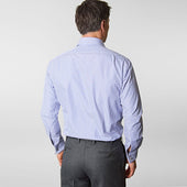 Contemporary Fit Bengal Stripe Cotton Poplin Shirt With Cut Away Collar Double Cuff