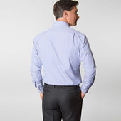 Contemporary Fit Bengal Stripe Cotton Poplin Shirt With Cut Away Collar Two Button Cuff