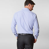 Contemporary Fit Bengal Stripe Cotton Shirt With Classic Collar Two Button Cuff