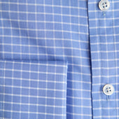 Contemporary Fit Check Cotton Twill Shirt With Classic Collar Double Cuff