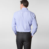 Contemporary Fit End On End Cotton Shirt With Classic Collar Double Cuff