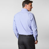 Contemporary Fit End On End Cotton Shirt With Cut Away Collar Double Cuff
