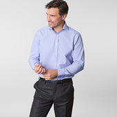 Contemporary Fit End On End Cotton Shirt With Cut Away Collar Double Cuff