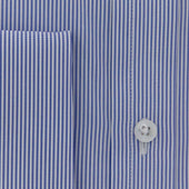 Contemporary Fit Fine Bengal Cotton Shirt With Cut Away Collar Double Cuff