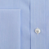 Contemporary Fit Fine Bengal Stripe Cotton Shirt With Classic Collar Double Cuff