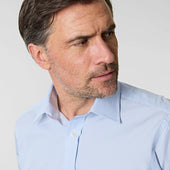 Contemporary Fit Fine Bengal Stripe Cotton Shirt With Classic Collar Two Button Cuff