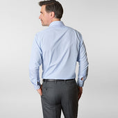 Contemporary Fit Fine Bengal Stripe Cotton Shirt With Classic Collar Two Button Cuff