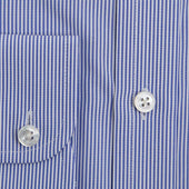 Contemporary Fit Fine Bengal Stripe Cotton Shirt With Cut Away Collar Two Button Cuff