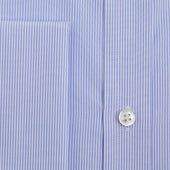 Contemporary Fit Fine Bengal Stripe Sea Island Quality Cotton Shirt With Classic Collar Double Cuff