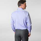 Contemporary Fit Fine Twill Sea Island Quality Cotton Shirt With Classic Collar Double Cuff