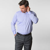 Contemporary Fit Fine Twill Sea Island Quality Cotton Shirt With Classic Collar Double Cuff