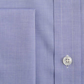 Contemporary Fit Fine Twill Sea Island Quality Cotton Shirt With Classic Collar Double Cuff
