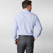 Contemporary Fit Hairline Stripe Sea Island Quality Cotton Shirt With Classic Collar Double Cuff