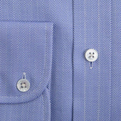 Contemporary Fit Herringbone Cotton Shirt With Classic Collar Two Button Cuff