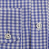 Contemporary Fit Houndstooth Check Cotton Shirt With Classic Collar Two Button Cuff