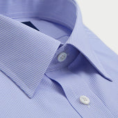 Contemporary Fit Micro Check Sea Island Quality Cotton Shirt With Classic Collar Two Button Cuff