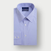 Contemporary Fit Blue Micro Check Sea Island Quality Cotton Shirt with Classic Collar & Two Button Cuff
