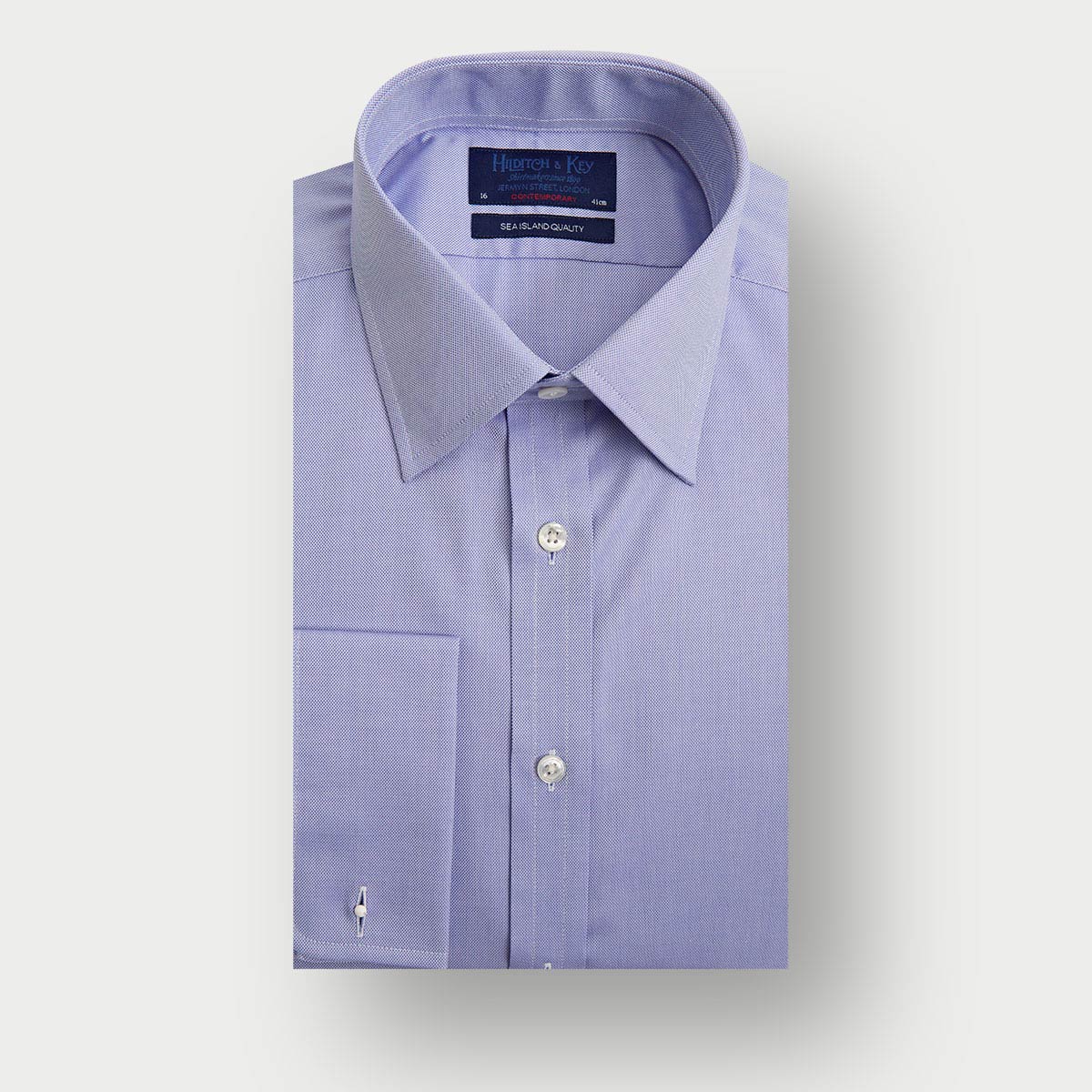 Contemporary Fit Oxford Sea Island Quality Cotton Shirt With Classic Collar Double Cuff