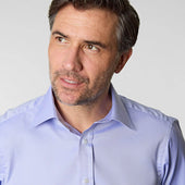 Contemporary Fit Oxford Sea Island Quality Cotton Shirt With Classic Collar Double Cuff