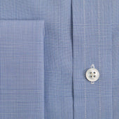 Contemporary Fit Prince Of Wales Check Cotton Shirt With Classic Collar Double Cuff
