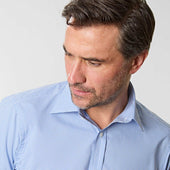 Contemporary Fit Small Gingham Check Cotton Shirt With Classic Collar Double Cuff