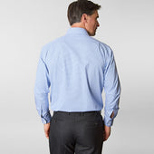 Contemporary Fit Small Gingham Check Cotton Shirt With Classic Collar Two Button Cuff