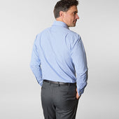 Contemporary Fit Small Gingham Check Cotton Shirt With Cut Away Collar Double Cuff
