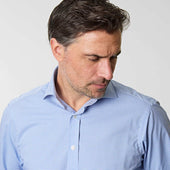Contemporary Fit Small Gingham Check Cotton Shirt With Cut Away Collar Double Cuff