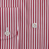 Contemporary Fit Bengal Stripe Cotton Shirt With Classic Collar Two Button Cuff
