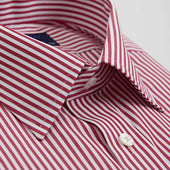Contemporary Fit Bengal Stripe Cotton Shirt With Classic Collar Two Button Cuff