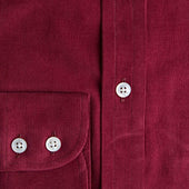 Contemporary Fit Fine Corduroy Shirt With Button Down Collar Two Button Cuff
