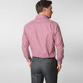 Contemporary Fit Gingham Check Cotton Twill Shirt With Cut Away Collar Two Button Cuff