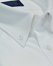 Contemporary Fit Textured Cotton Shirt With Button Down Collar Two Button Cuff