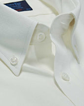 Contemporary Fit Brushed Cotton Shirt With Button Down Collar Two Button Cuff