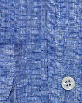 Contemporary Fit Plain Mid Linen Shirt With Button Down Collar Two Button Cuff