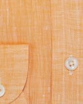 Contemporary Fit Plain Linen Shirt With Button Down Collar Two Button Cuff