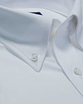 Contemporary Fit Plain Basket Weave Shirt With Button Down Collar Two Button Cuff