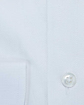 Contemporary Fit Plain Basket Weave Shirt With Button Down Collar Two Button Cuff