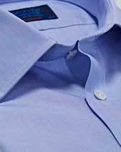 Contemporary Fit End On End Cotton Shirt With Classic Collar Two Button Cuff