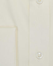 Contemporary Fit Plain Cotton Poplin Shirt With Classic Collar Double Cuff