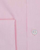 Contemporary Fit Pink End On End Cotton Shirt With Classic Collar Double Cuff