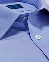 Contemporary Fit End On End Cotton Shirt With Classic Collar Double Cuff