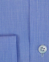 Contemporary Fit End On End Cotton Shirt With Classic Collar Double Cuff