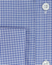 Contemporary Fit Fine Check Cotton Poplin Shirt With Classic Collar Double Cuff