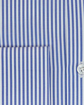 Contemporary Fit Bengal Stripe Cotton Poplin Shirt With Classic Collar Double Cuff