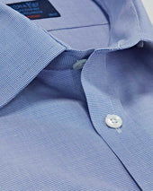 Contemporary Fit Micro Houndstooth Cotton Shirt With Classic Collar Double Cuff