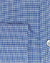 Contemporary Fit Micro Houndstooth Cotton Shirt With Classic Collar Double Cuff